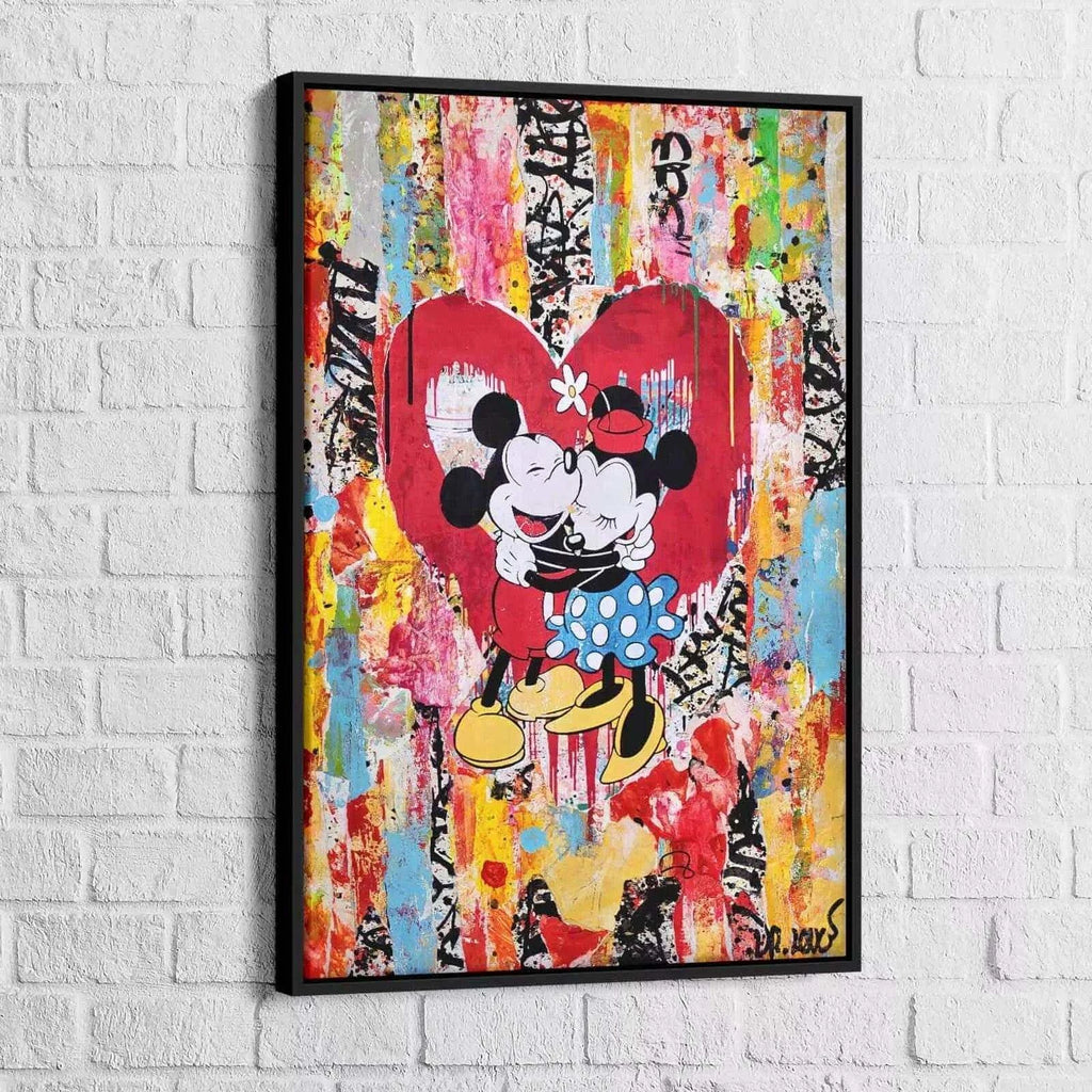 Tableau Street Art Mickey Minnie Loving - Montableaudeco