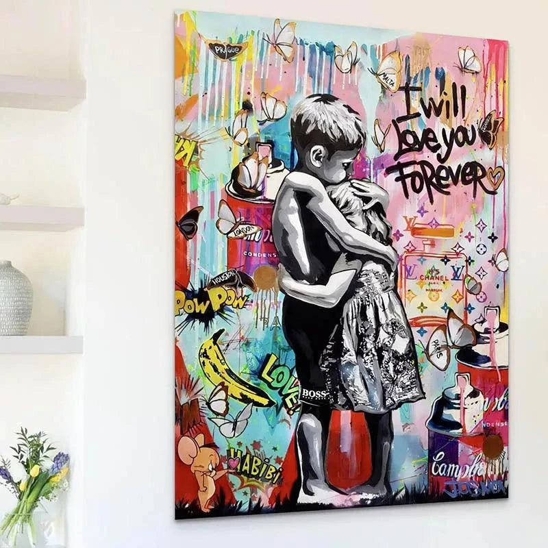 Tableau Street Art Premiers Baisers - Montableaudeco