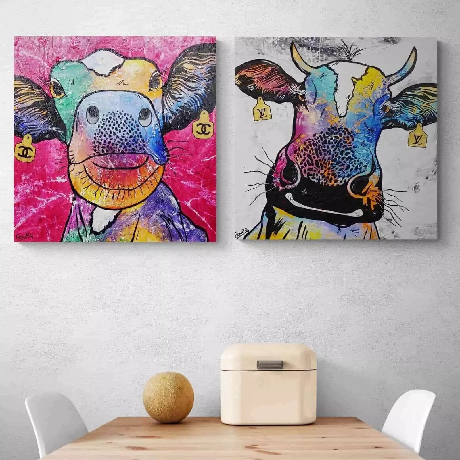 Tableau Vache Fashion - Montableaudeco