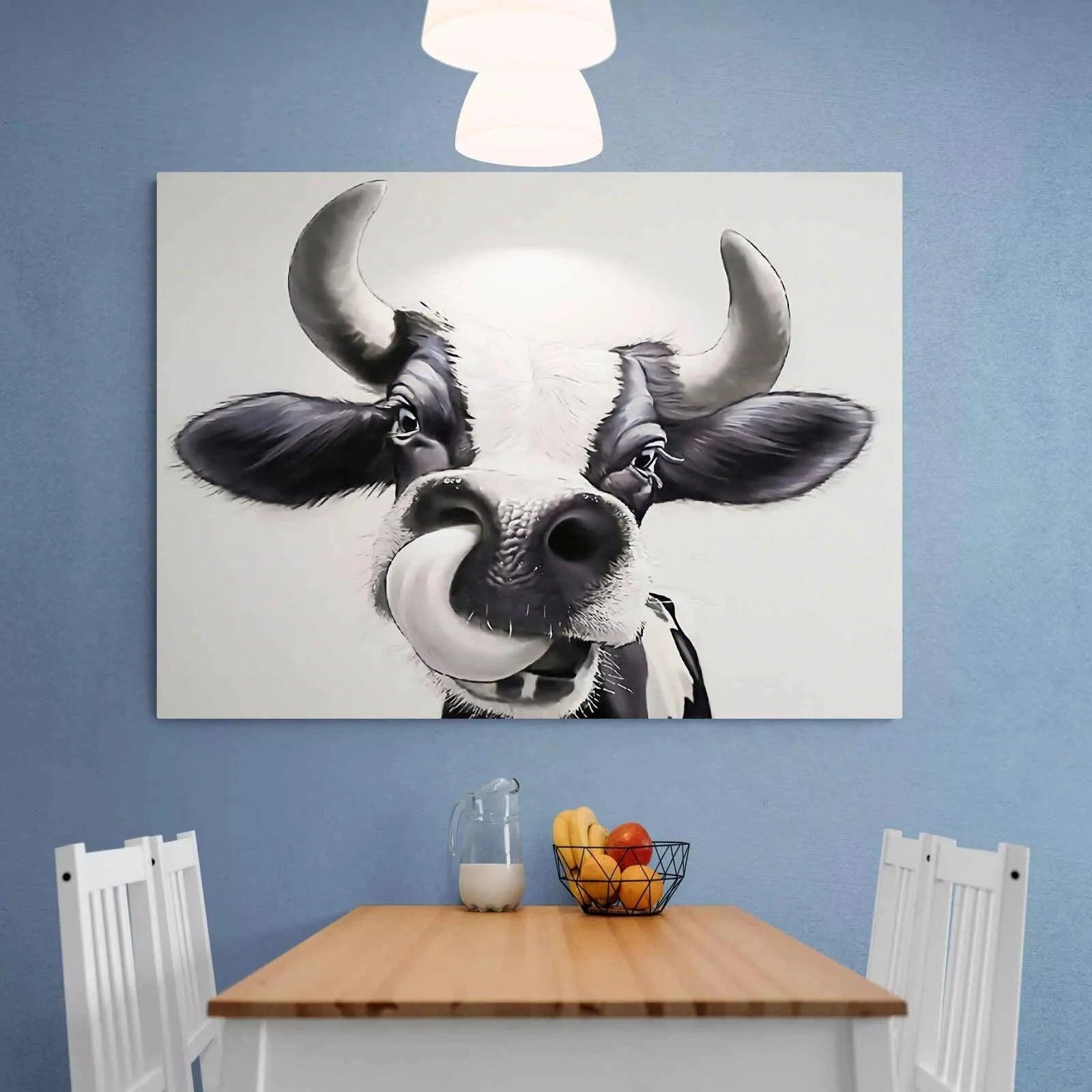 Tableau Vache Noir et Blanc - Montableaudeco