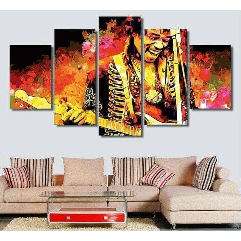 Tableau Jimi Hendrix 5 panneaux - Montableaudeco